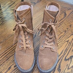 Nordstrom Brown Suede Saddle Boots Size 6